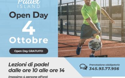 Il 4 ottobre partecipa all’Open Day di Padel Island